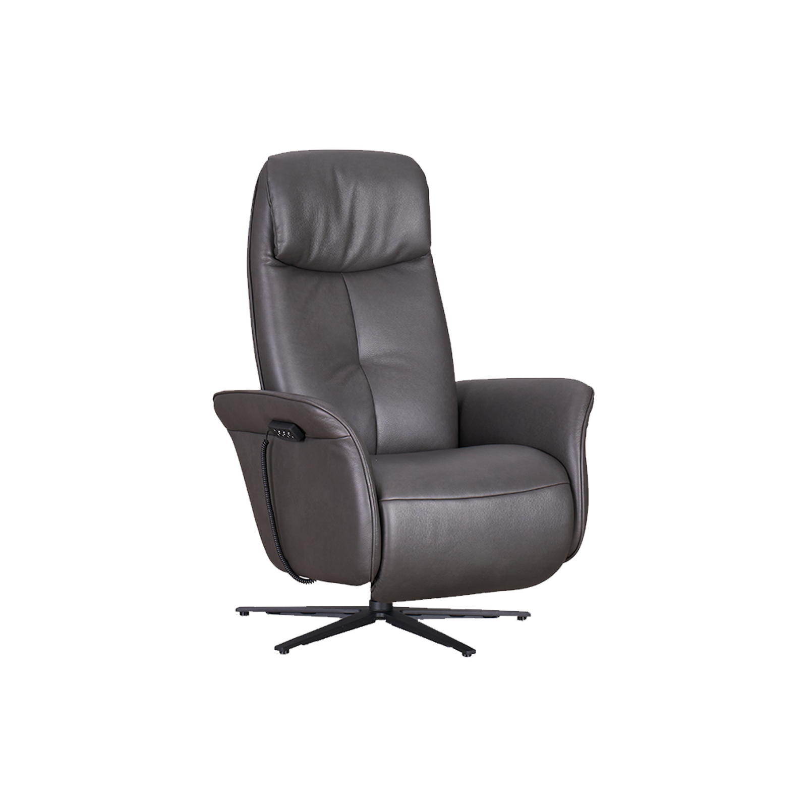 Meubelis sta-op stoel 7356 Chalais dark grey – elektrische liftfauteuil met hoge rug en verstelbare beensteun