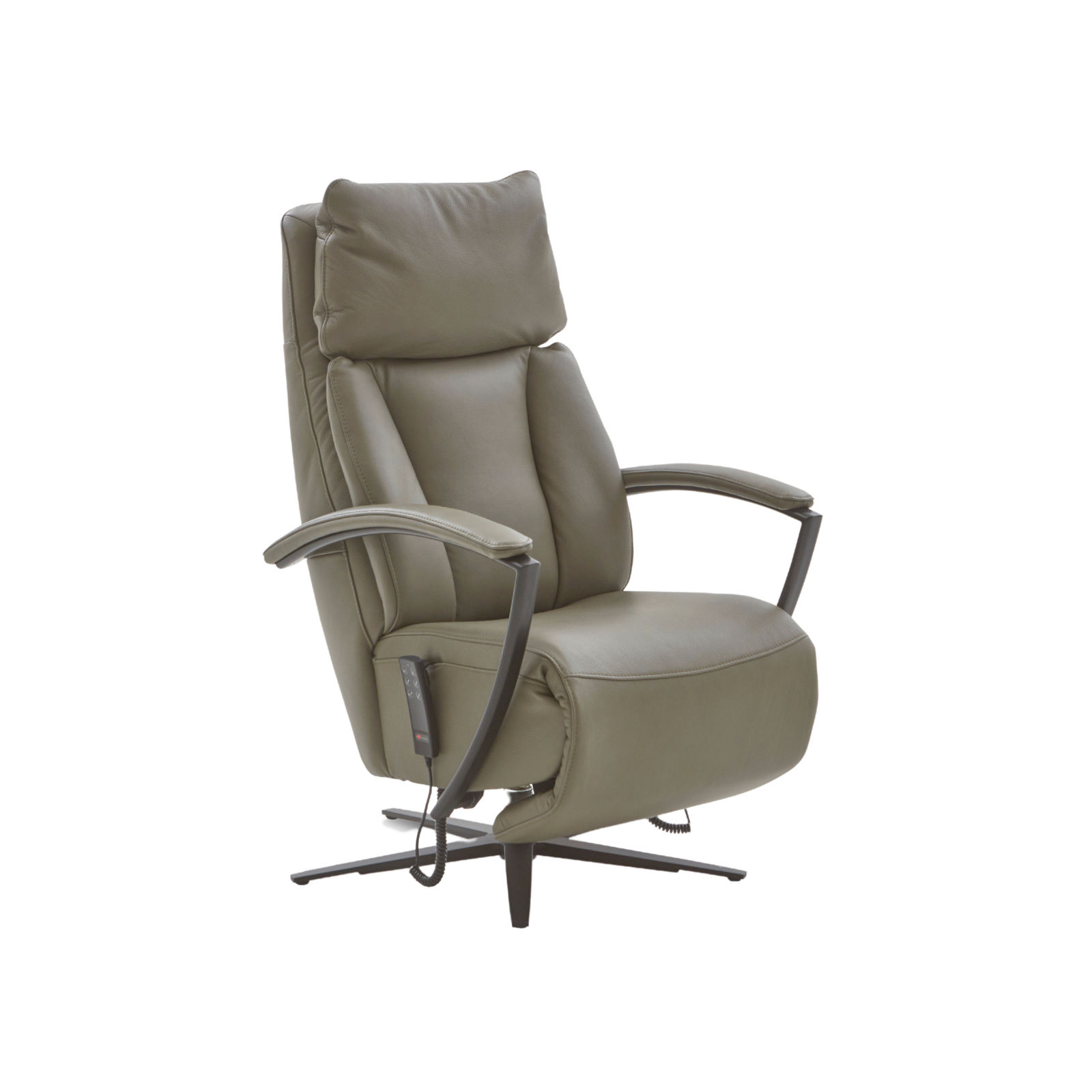 Meubelis sta-op stoel Morrison V3 donkergrijs – elektrische liftfauteuil met hoge rug en verstelbare beensteun voor veilig opstaan