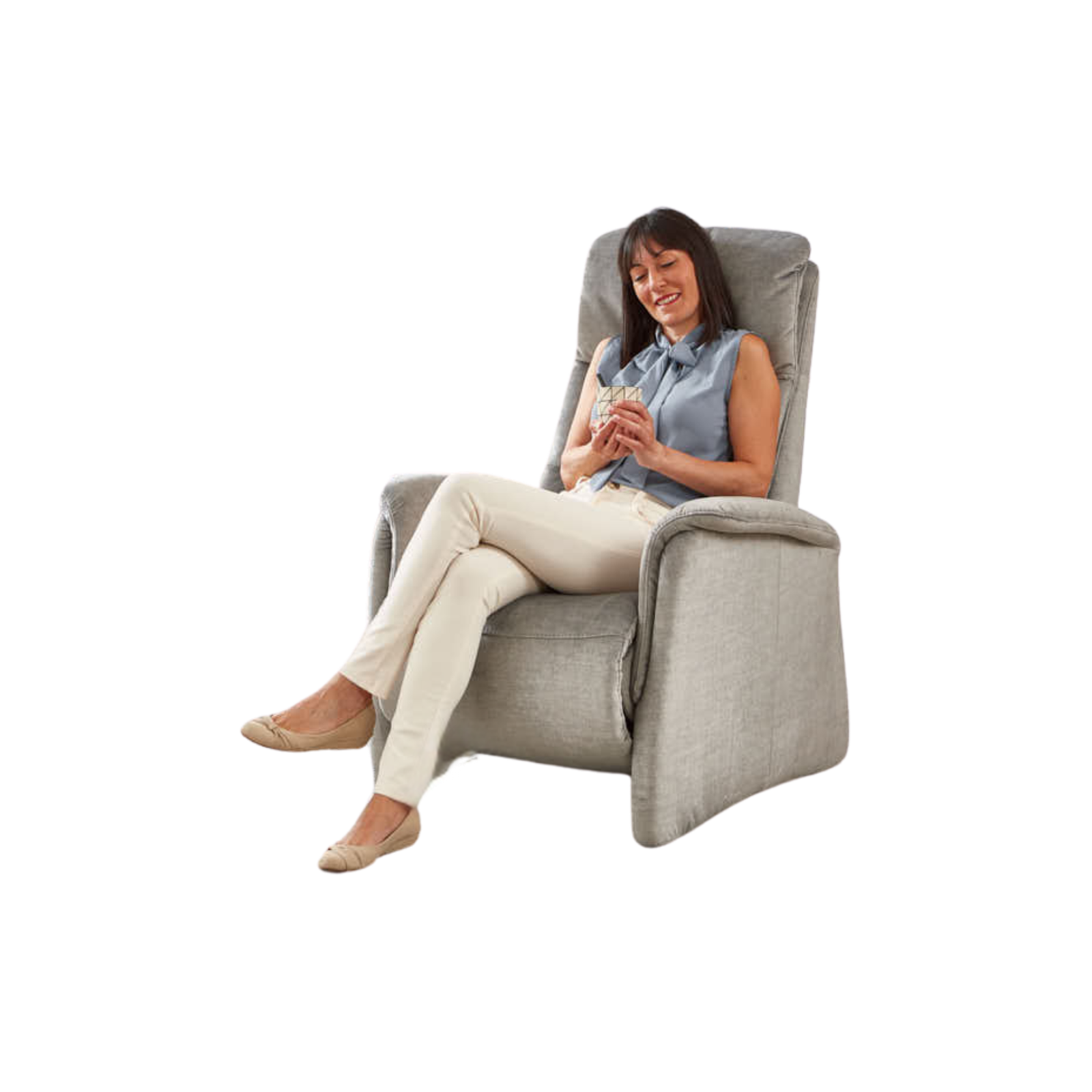 Meubelis sta-op stoel Harlem V1 – elektrische liftfauteuil met hoge rugleuning en verstelbare beensteun voor veilig opstaan