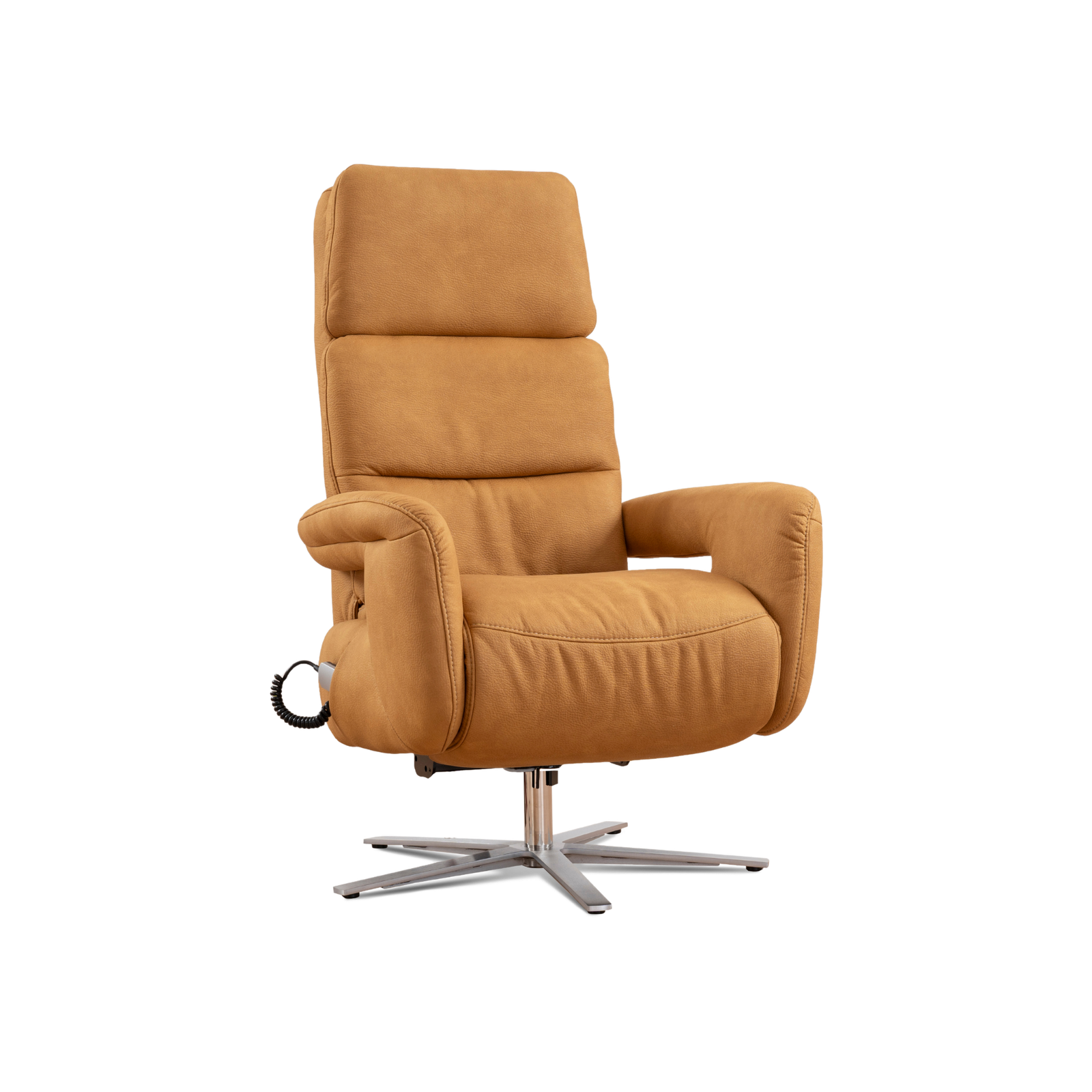 Meubelis Ares relaxfauteuil – elektrisch verstelbare fauteuil met hoge rugleuning, voetsteun en draaivoet voor ultiem zitcomfort