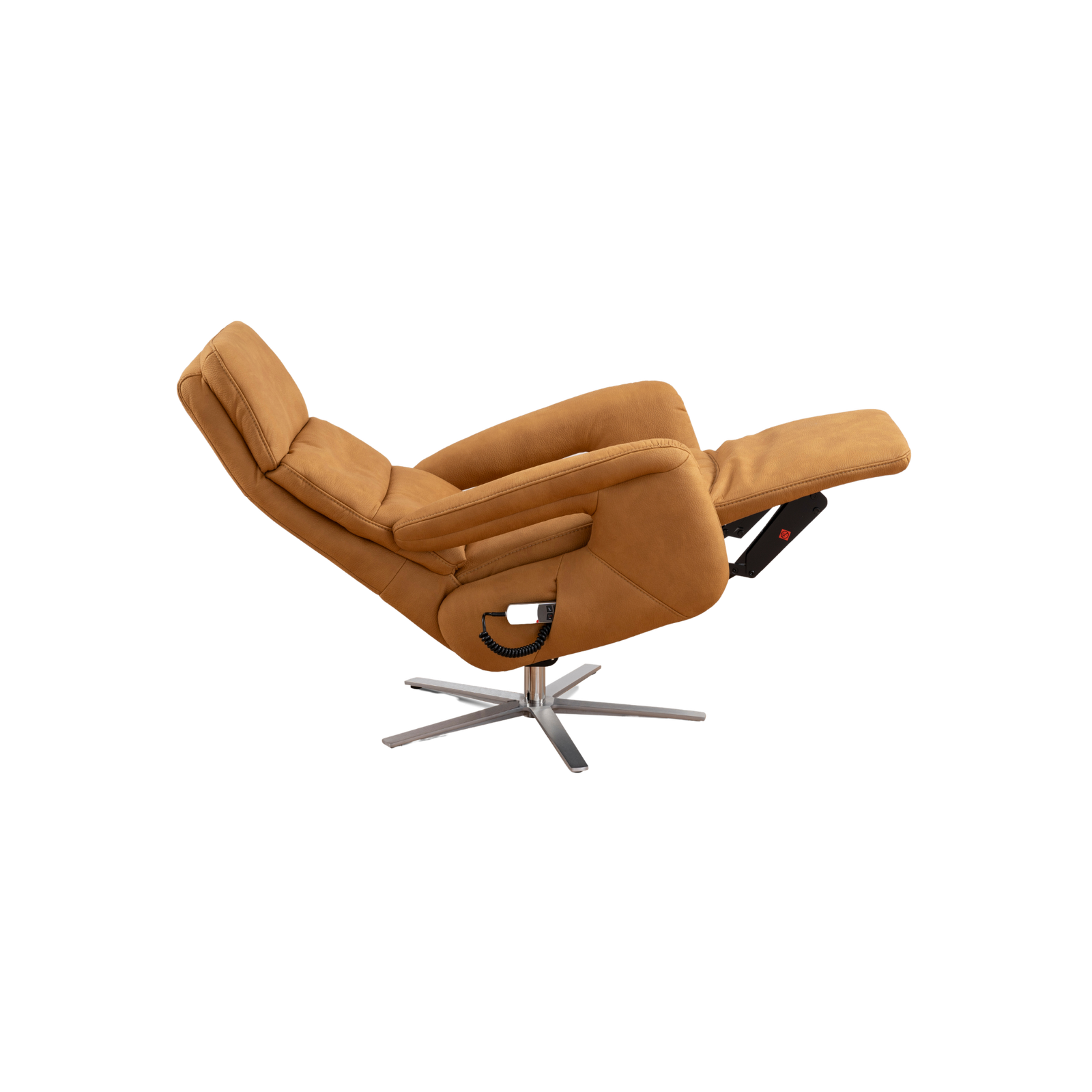 MATCH, Variante 4, Typ 1222_3M.HW_Ares ocker_06_FS Meubelis Ares relaxfauteuil – elektrisch verstelbare fauteuil met hoge rugleuning, voetsteun en draaivoet voor ultiem zitcomfort