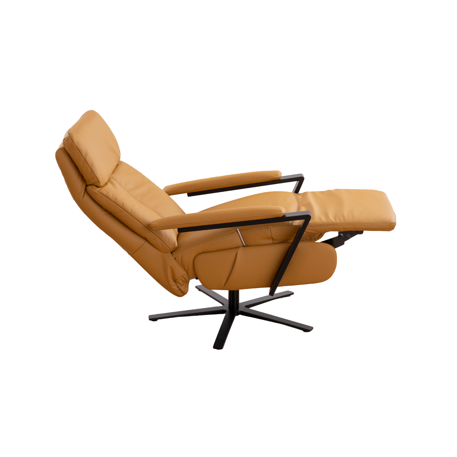 MATCH, Variante 5, Typ 1222_Punch dijon_05_FS Meubelis Solaro relaxfauteuil lichtbruin – elektrisch verstelbare fauteuil met hoge rugleuning en 360° draaivoet
